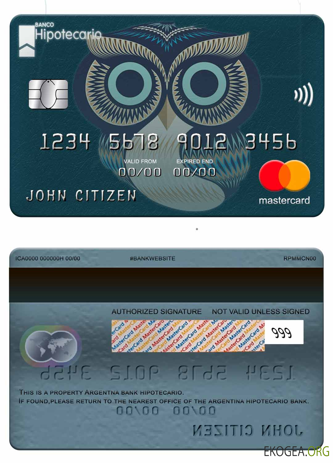 Carte Mastercard Argentine Hipotecario Bank